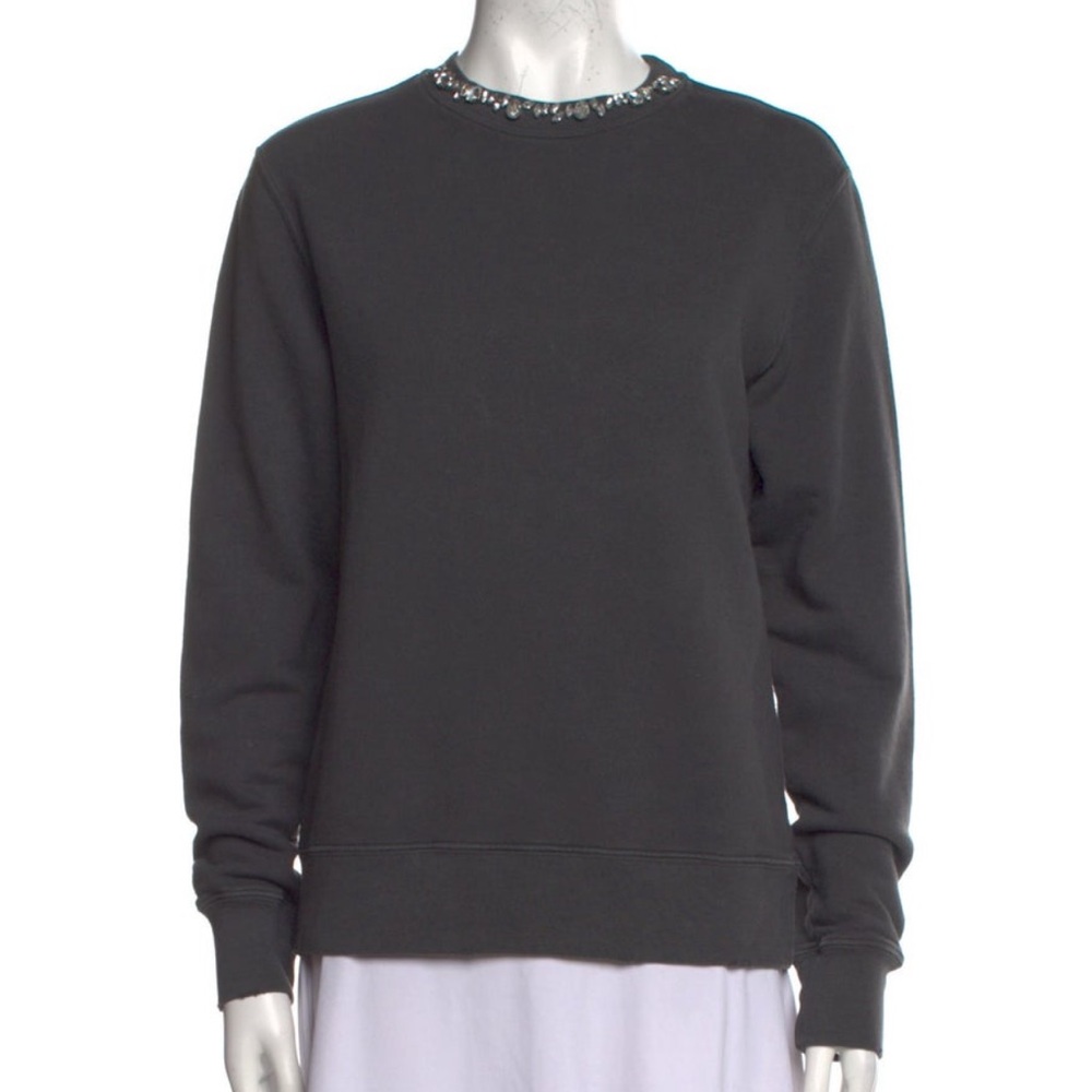 Authentic Golden Goose Women’s Sweatshirt Size XS Anthracite Grey with Crystals